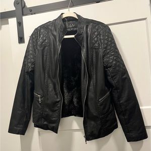 Women’s Faux Leather Black Jacket
